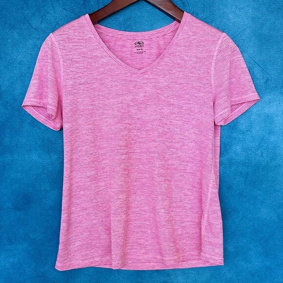 Athletic Works Pink V-Neck Top, Size M (8-10) - Picture 1 of 3